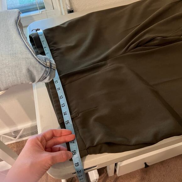 Coldwater Creek Olive Green High Rise Relaxed Wide Leg Trouser Pants Size 12 - Picture 7 of 13